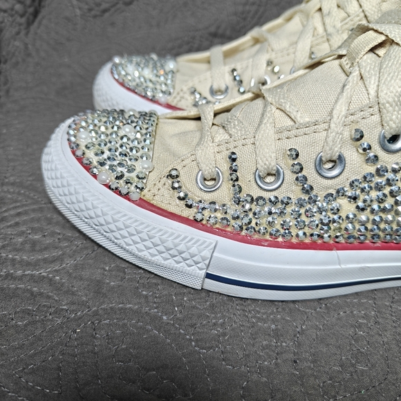 Converse All Star Chuck Taylor High Tops Rhinestone-Encrusted Size Women's 7.5 - Picture 3 of 11